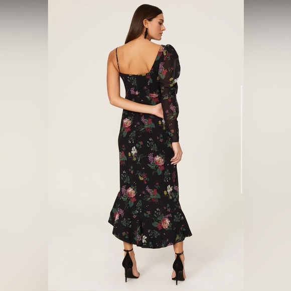 EUC AMUR- Pasqualena One-Shoulder Floral-Print Dress. Size 10 - Picture 2 of 14